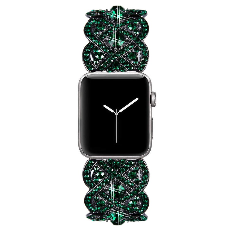 VIQIV Bling Bands Compatible with Apple Watch Ultra Band 38mm 40mm 41mm 42mm 44mm 45mm 49mm Iwatch Series SE 9 8 7 6 5 4 3 2 1, Diamond Rhinestone Stainless Steel Metal Bracelet Wristband Strap for - Image 2